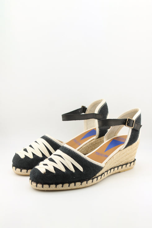 Verbenas Perforated Espadrille Wedge Sandals